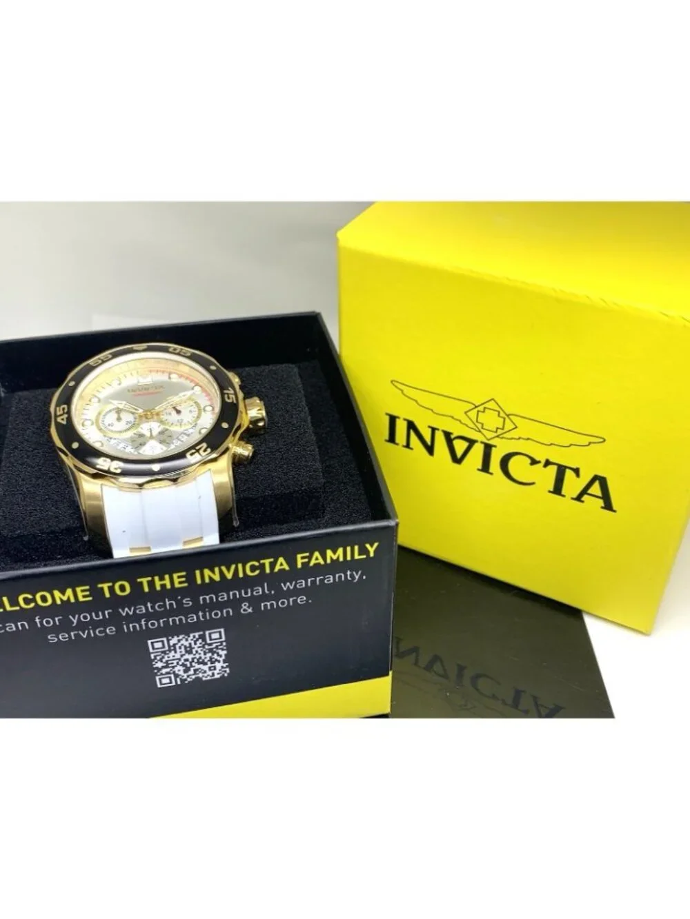 Invicta Men's Watch 20292 Pro Diver Quartz Chronograph White Rubber Strap 48mm